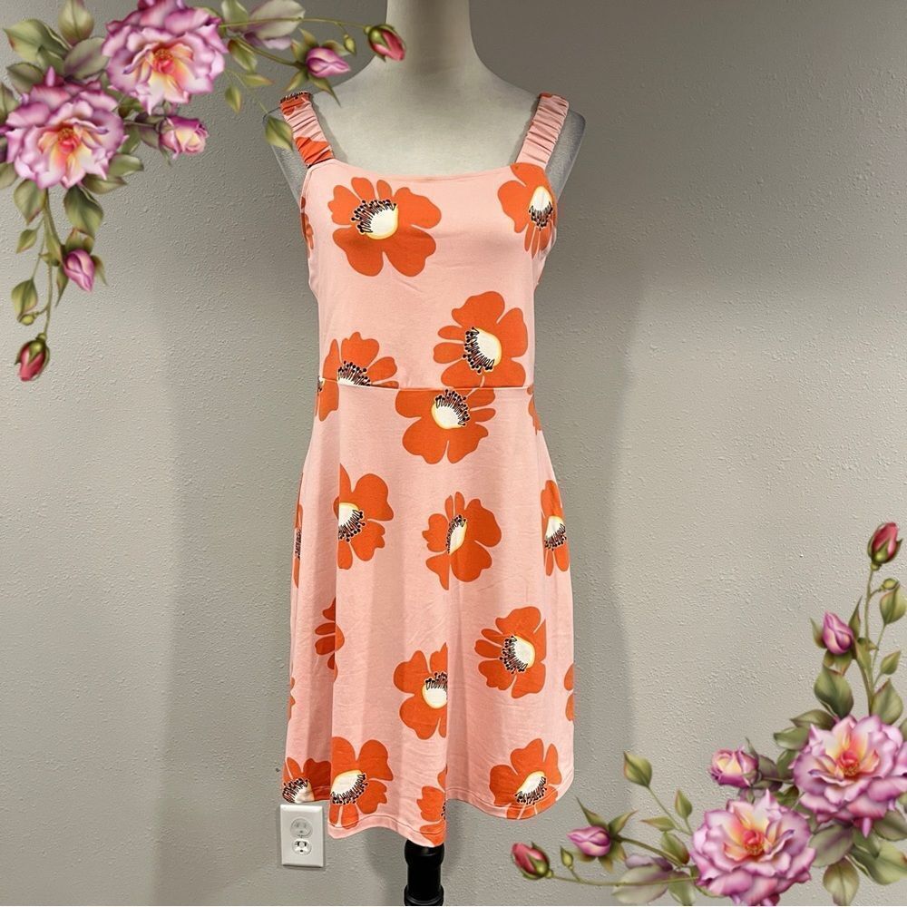 SO Floral‎ Pink and Orange mini Dress with straps